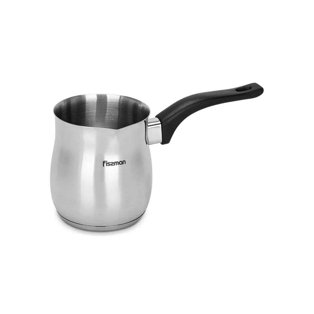 Stainless Steel Coffee Pot with Induction Bottom with Black Handle, 680 ml