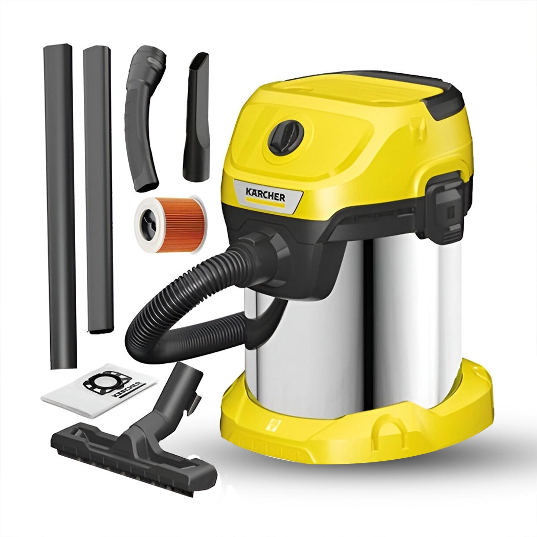 Karcher WD 3 Multipurpose Wet & Dry Metal Body Vacuum Cleaner 1000W, 17L, Yellow/Black