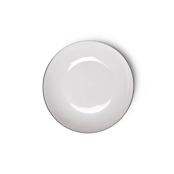 Aleksa Series Porcelain Deep Plate in White Color, 20 cm