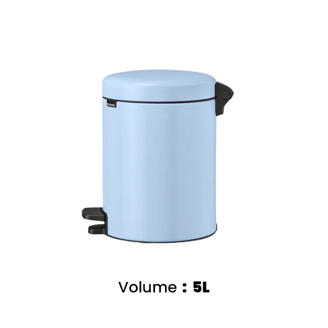 newicon-dreamy-blue-stainless-steel-pedal-bin-5l