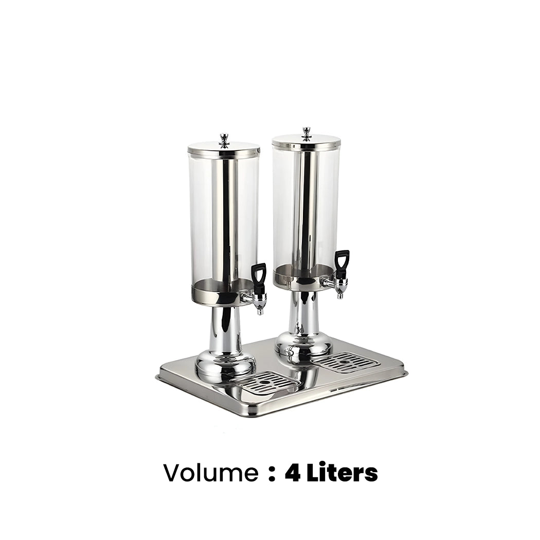 THS Stainless Steel Dual Juice Dispenser, 4 Ltr