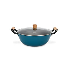 Seagreen Series Non-Stick Lightweight Cast Iron Stockpot with Glass Lid, 8 ltr. Capacity, 32 x 125 cm