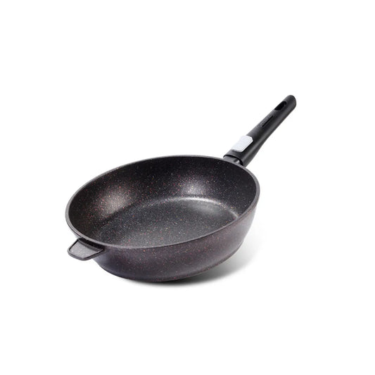 Rebusto Series Aluminium Non-Stick Deep Frying Pan (28 cm) with Detachable Handle and Induction Bottom