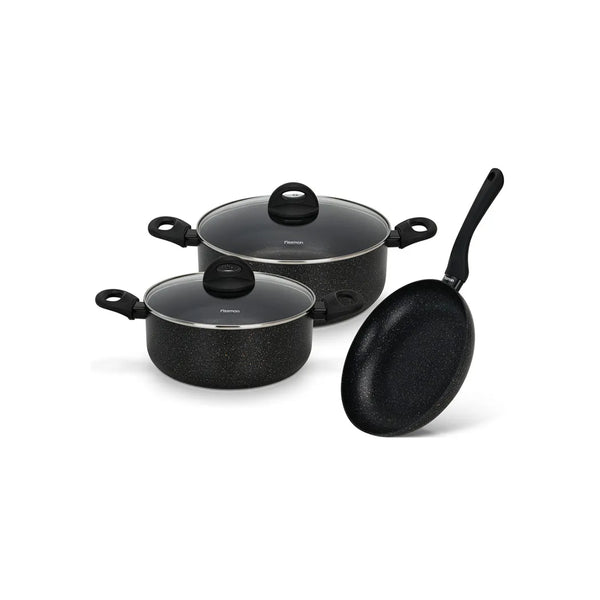 PROMO Cookware Set with Aluminium and Non-stick Coating, 5 Pieces