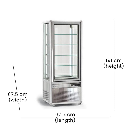 Lava Inox Cake Display with 4 Shelves, 750 W, 67.5 x 67.5 x 191 cm