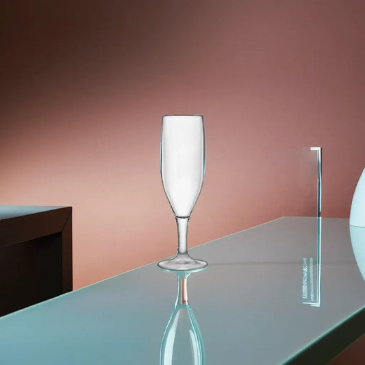 Tribeca Premium Polycarbonate Pc White Champagne Glass 180 ml, BOX QUANTITY 24 PCS