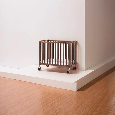 Foundations USA Hideaway Compact Folding Wooden Crib Natural Color