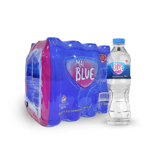 Mai Blue Low Sodium Water Bottle 500ml Shrink Wrap Pack of 12 - HorecaStore