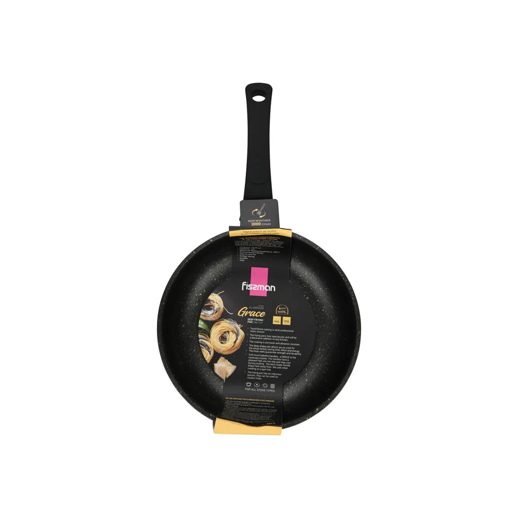 Grace Series Aluminum Non Stick Deep Frying Pan with Induction Bottom, 24 cm