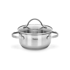 Luminosa Series Stainless Steel Stockpot with Glass Lid, 2.1ltr. Capacity and 18 x 8.5 cm