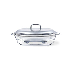 Oval Chafing Dish with Heat Resistant Glass, 3 ltr. Capacity and 42 x 25 x 19 cm