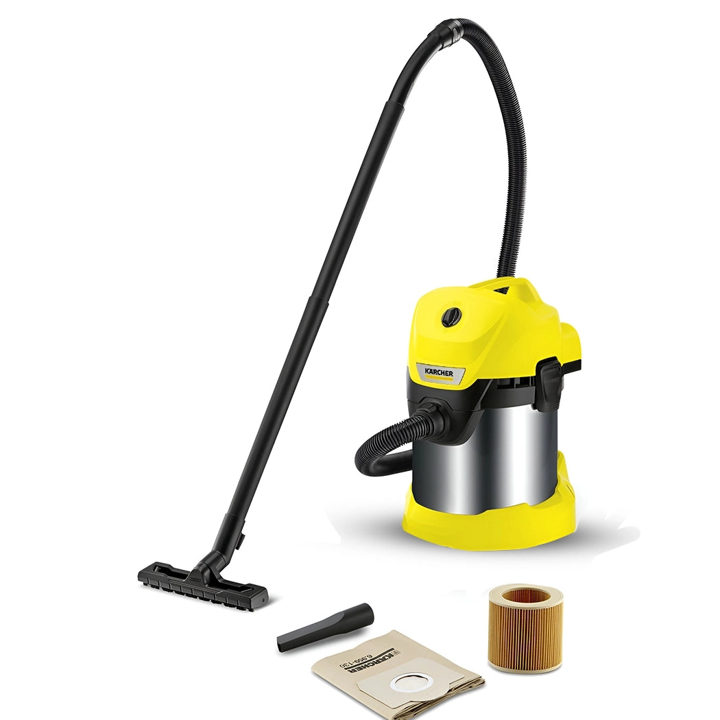 Karcher WD 3 Multipurpose Wet & Dry Metal Body Vacuum Cleaner 1000W, 17L, Yellow/Black