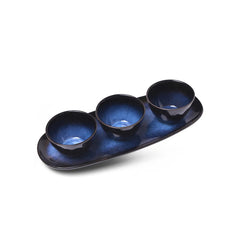 Joli Series 4-Pcs Set of Ceramic Serving Dishes in Ciel Color