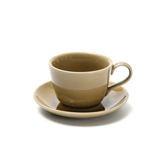 Ceramic 2-Piece Cup And Saucer in Brown Color, 260 ml