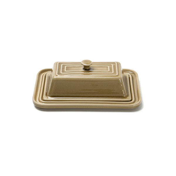 Ceramic Butter Dish in Brown Color, 21.7 cm