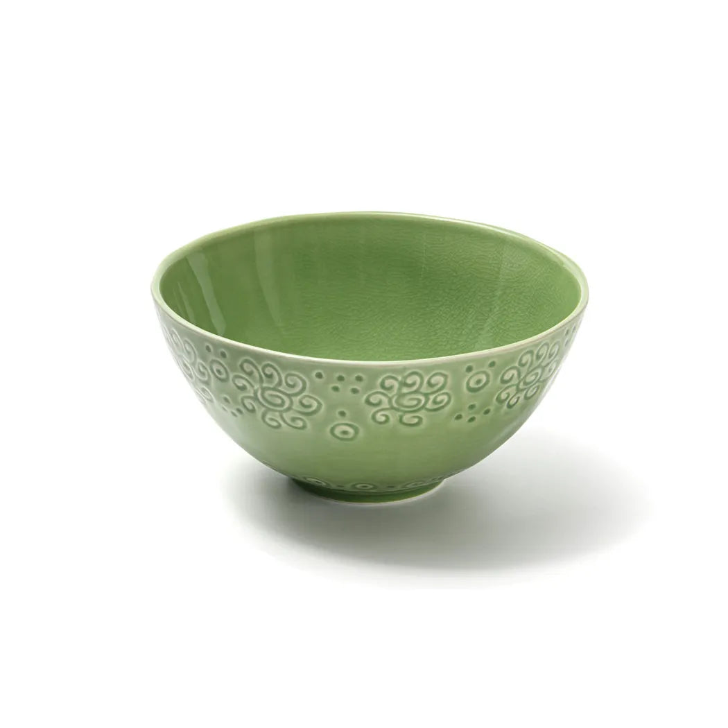 Ceramic Bowl in Green Color, 21.6 cm