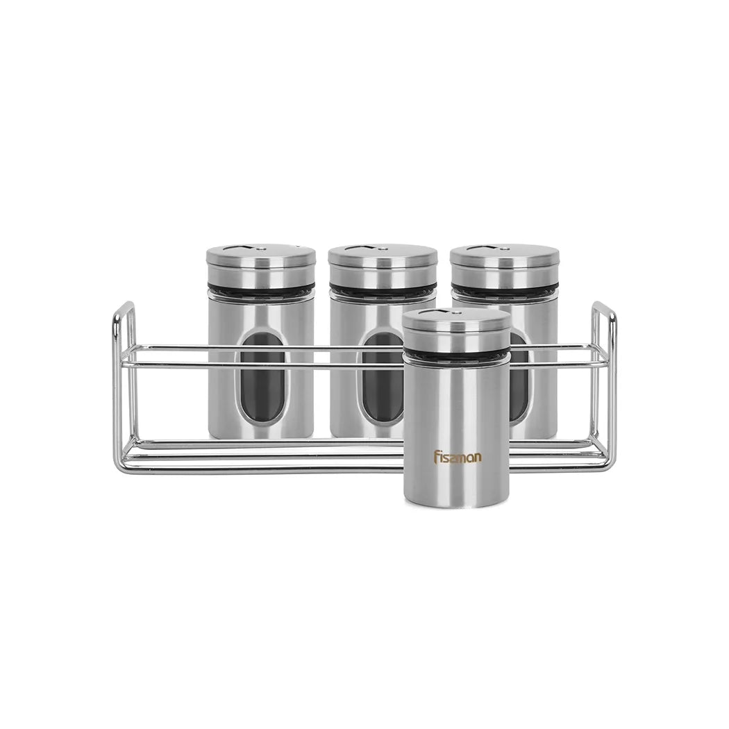 5-Piece Glass made Salt And Pepper Shaker, 80 ml