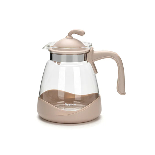 Glass Pitcher Jug with Stylish Design in Beige Color, 2 ltr.