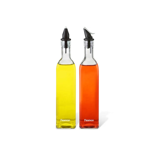 2-Piece Glass made Oil and Vinegar Bottle Pouring Dispenser