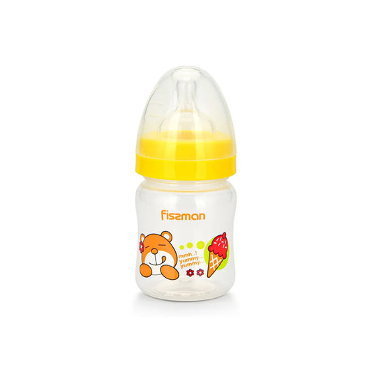 Fissman Plastic Baby Feeding Bottle With Wide Neck 120ml Yellow