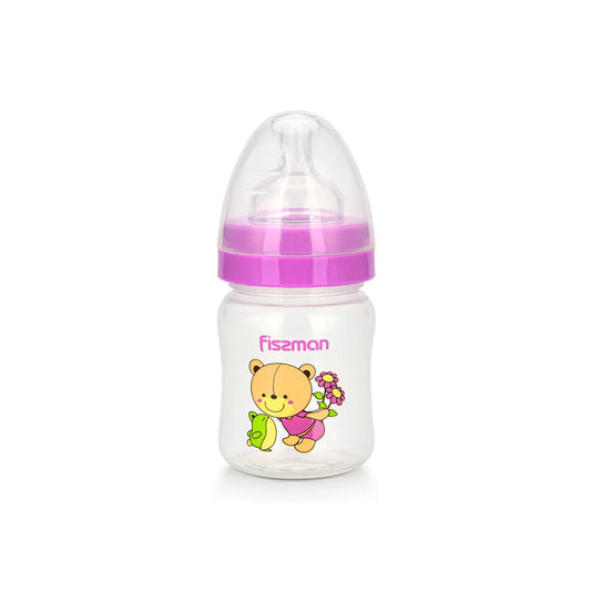 Fissman Plastic Baby Feeding Bottle With Wide Neck 120ml Pink