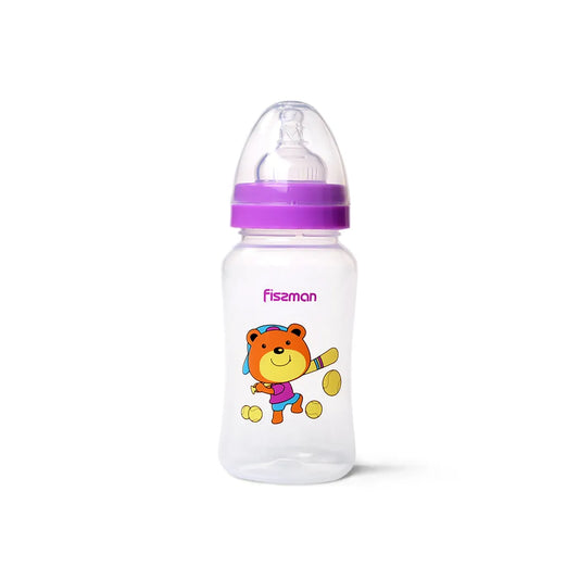 Fissman Plastic Baby Feeding Bottle With Wide Neck 300ml Purple