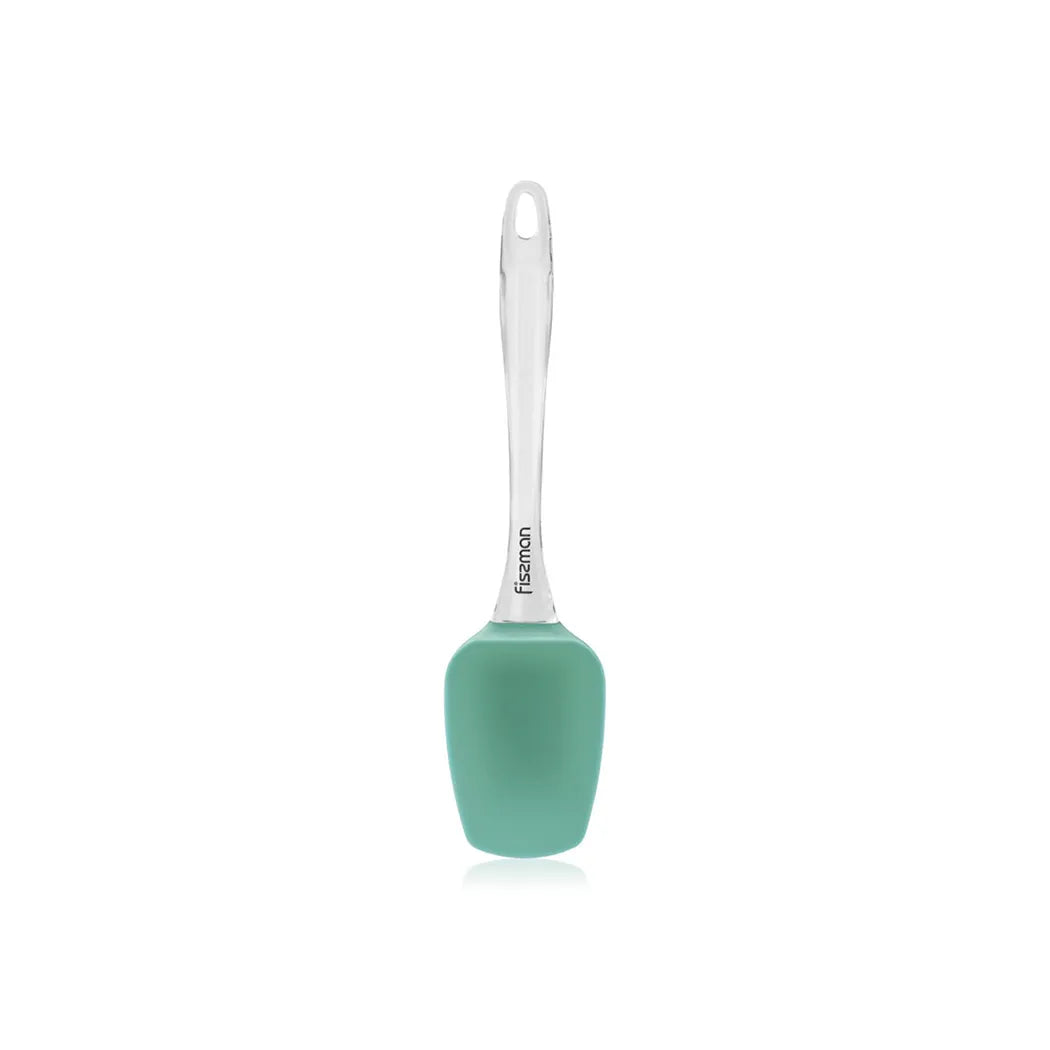 Silicon made Spatula with Handle in Mint Green/Clear Color, 25 cm