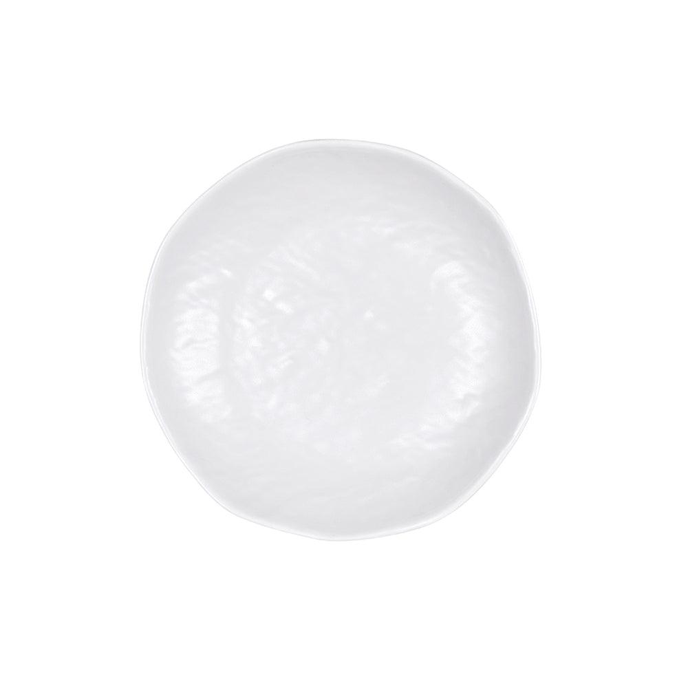 THS Melamine Hammered Finish Small Plate 7.5" White