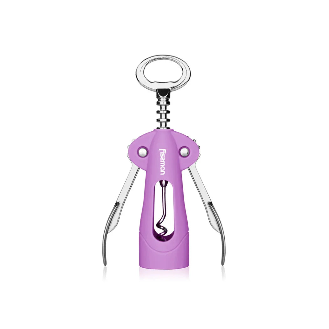 Stainless Steel Durable Corkscrew in Purple/Silver Color, 17.5 cm