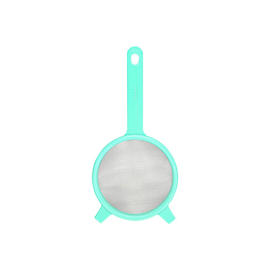 Stainless Steel Strainer with Plastic Handle in Green Color, 28 cm