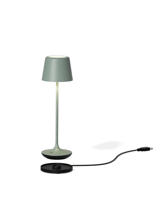 Leonardo Bari table lamp, H25 cm, Olive Green