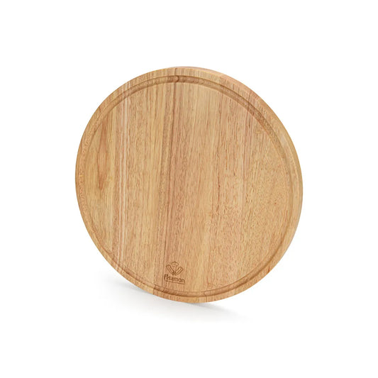 Rubber Wood Round Shaped Cutting Board, 35 x 35 x 1.5 cm