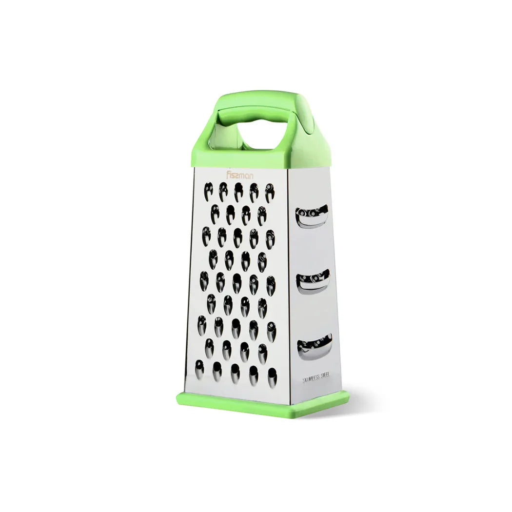 Stainless Steel Four-Sided Vegetable Grater in Green Color, 24 cm