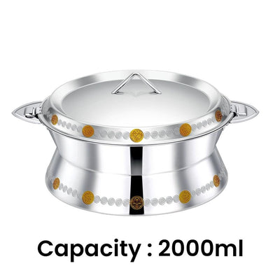 Pradeep Sabina Stainless Steel Hot Pot Gold, 2000 ml - HorecaStore