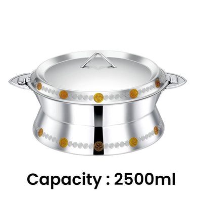 Pradeep Sabina Stainless Steel Hot Pot Gold, 2500 ml - HorecaStore