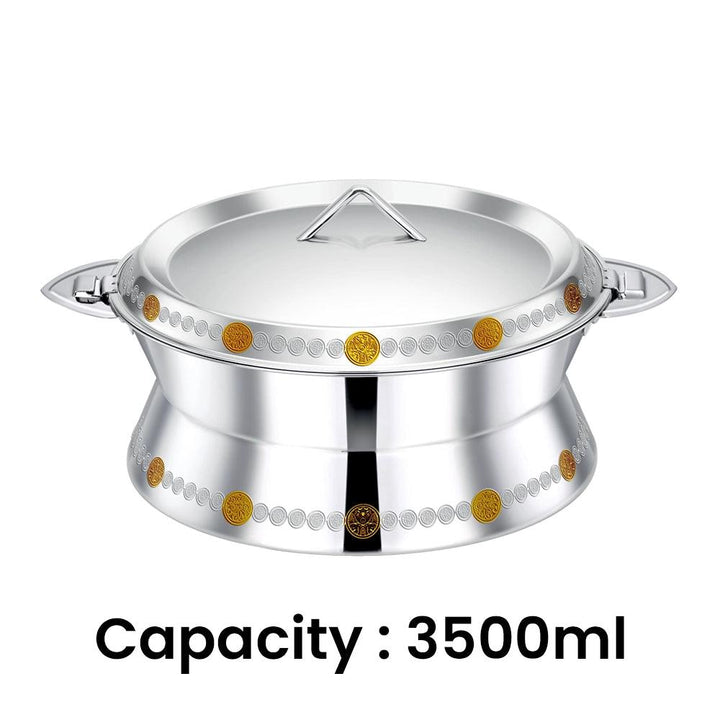 Pradeep Sabina Stainless Steel Hot Pot Gold, 3500 ml - HorecaStore