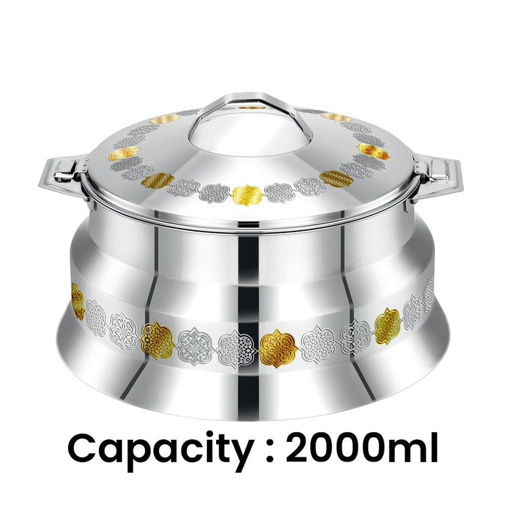 Pradeep Arah Stainless Steel Hot Pot Gold, 2000 ml - HorecaStore