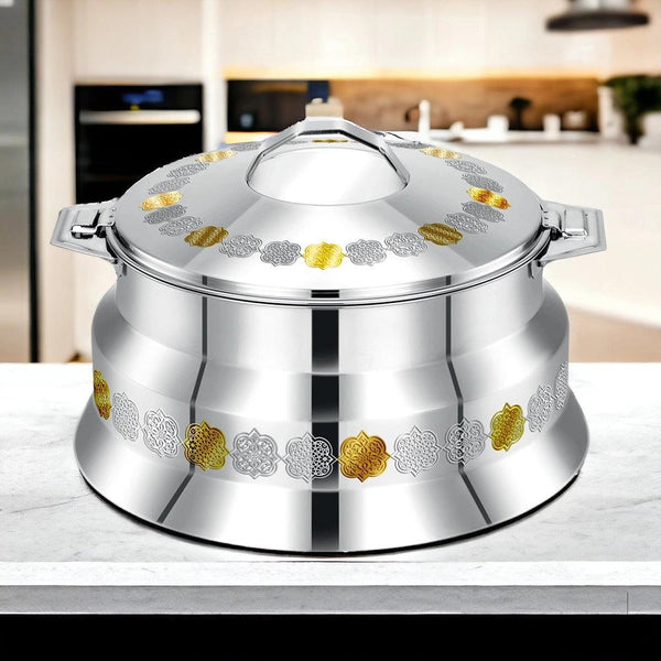 Pradeep Arah Stainless Steel Hot Pot Gold, 2000 ml - HorecaStore