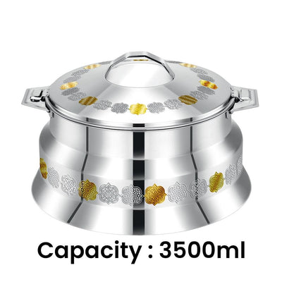 Pradeep Arah Stainless Steel Hot Pot Gold, 3500 ml - HorecaStore