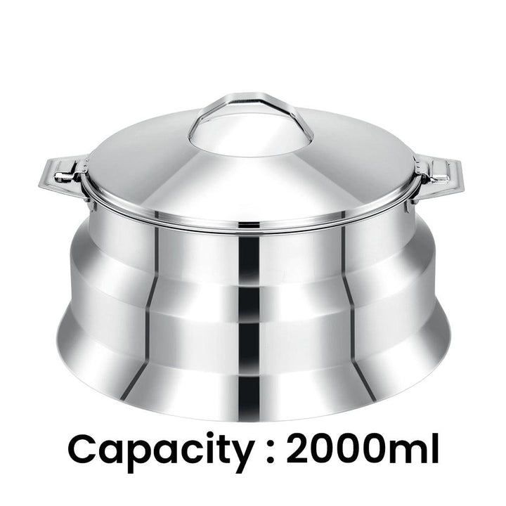 Pradeep Arah Stainless Steel Hot Pot Plain, 2000 ml - HorecaStore