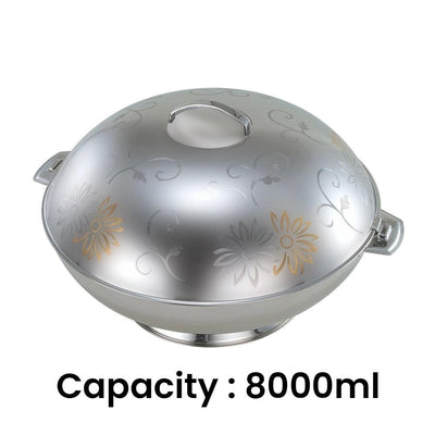 Shayna Stainless Steel Hot Pot Gold Flower, 8000 ml - HorecaStore