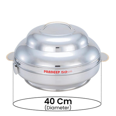 Pradeep Sparkling Jumbo Stainless Steel Hot Pot, 40 cm - HorecaStore