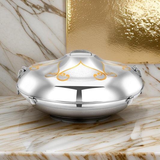 Pradeep Ellipse Shireen Stainless SteelHot Pot With Base Gold, 85 cm - HorecaStore