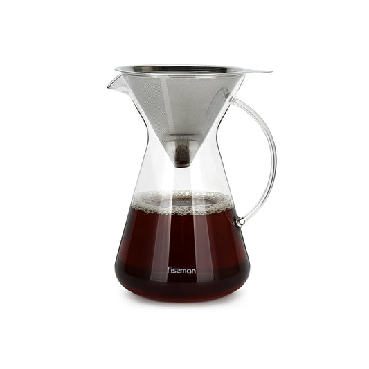 Borosilicate Glass Coffee Pot with Stainless Steel Filter, 900 ml