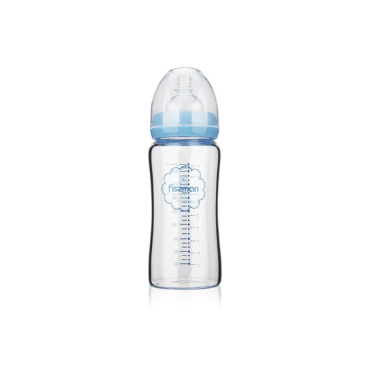 Fissman Feeding Borosilicate Glass Bottle 260ml Blue