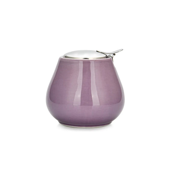 Ceramic made Sugar Bowl with Lid in Violet Color, 600 ml