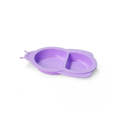 Silicon made Divided Bowl For Kids in Purple Color, 340 ml