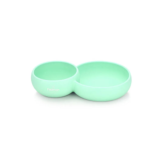 Stainless Steel Deep Bowl with Divided Two Sides in Mint Green Color, 580 ml