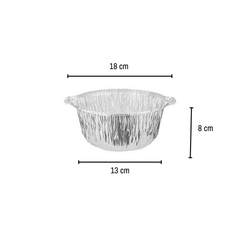 Hotpack Aluminium Pot Container with Lid, 34 cm, 500 PCs