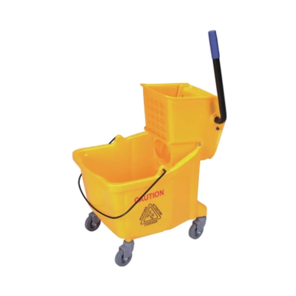 THS AF08080 Yellow Single Mop Bucket Trolley 32L